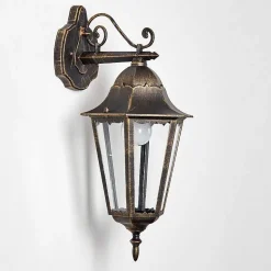 Applique Exterieure Hongkong Brun Dore, 1 Lumiere