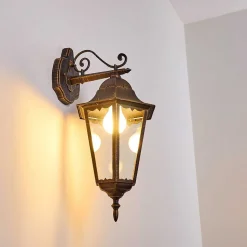 Applique Exterieure Hongkong Brun Dore, 1 Lumiere