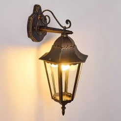 Applique Exterieure Hongkong Brun Dore, 1 Lumiere