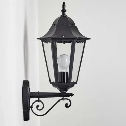 Applique Exterieure Hongkong Noir, 1 Lumiere