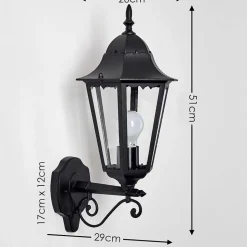 Applique Exterieure Hongkong Noir, 1 Lumiere