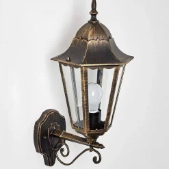 Applique Exterieure Hongkong Brun Dore, 1 Lumiere