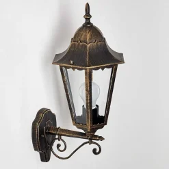 Applique Exterieure Hongkong Brun Dore, 1 Lumiere