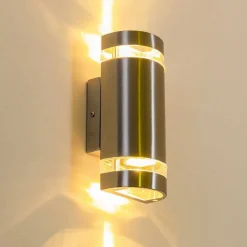 Applique Exterieure Maturin Acier Inoxydable, 2 Lumieres