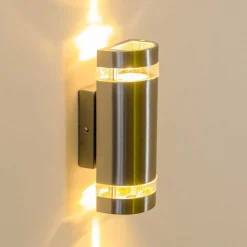 Applique Exterieure Maturin Acier Inoxydable, 2 Lumieres