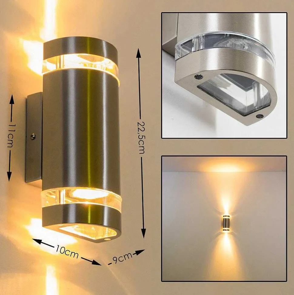 Applique Exterieure Maturin Acier Inoxydable, 2 Lumieres