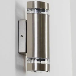 Applique Exterieure Maturin Acier Inoxydable, 2 Lumieres