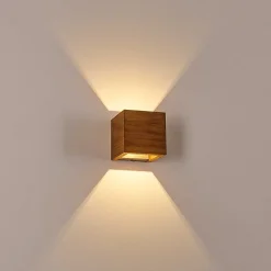 Applique Murale Adak Led Bois Fonce, 1 Lumiere