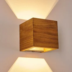 Applique Murale Adak Led Bois Fonce, 1 Lumiere