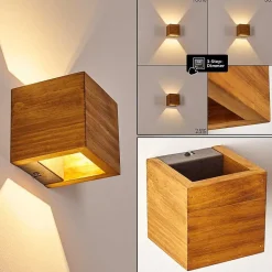 Applique Murale Adak Led Bois Fonce, 1 Lumiere