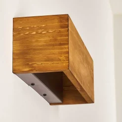 Applique Murale Adak Led Bois Fonce, 1 Lumiere