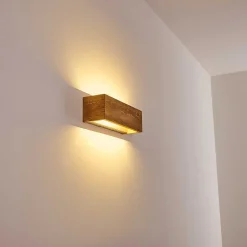 Applique Murale Adak Led Bois Fonce, 1 Lumiere