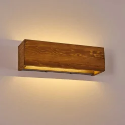 Applique Murale Adak Led Bois Fonce, 1 Lumiere