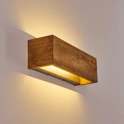 Applique Murale Adak Led Bois Fonce, 1 Lumiere