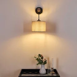 Applique Murale Adelboden Bois Fonce, Noir, 1 Lumiere