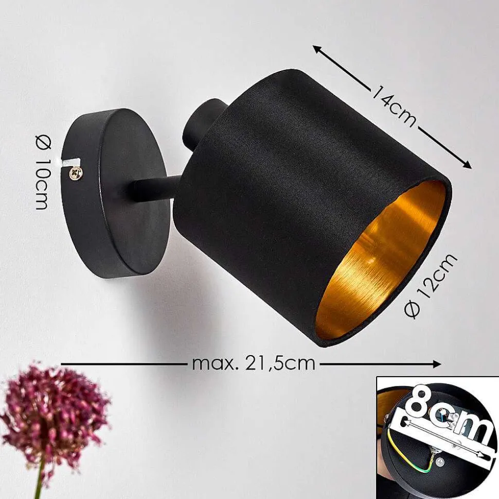 Applique Murale Alsen Noir, 1 Lumiere