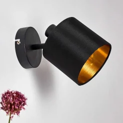 Applique Murale Alsen Noir, 1 Lumiere