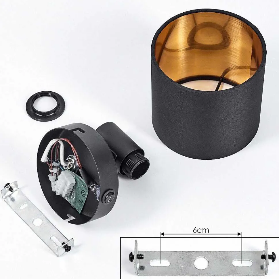 Applique Murale Alsen Noir, 1 Lumiere