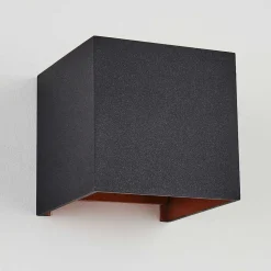 Applique Murale Badajoz Cuivre, Noir, 1 Lumiere