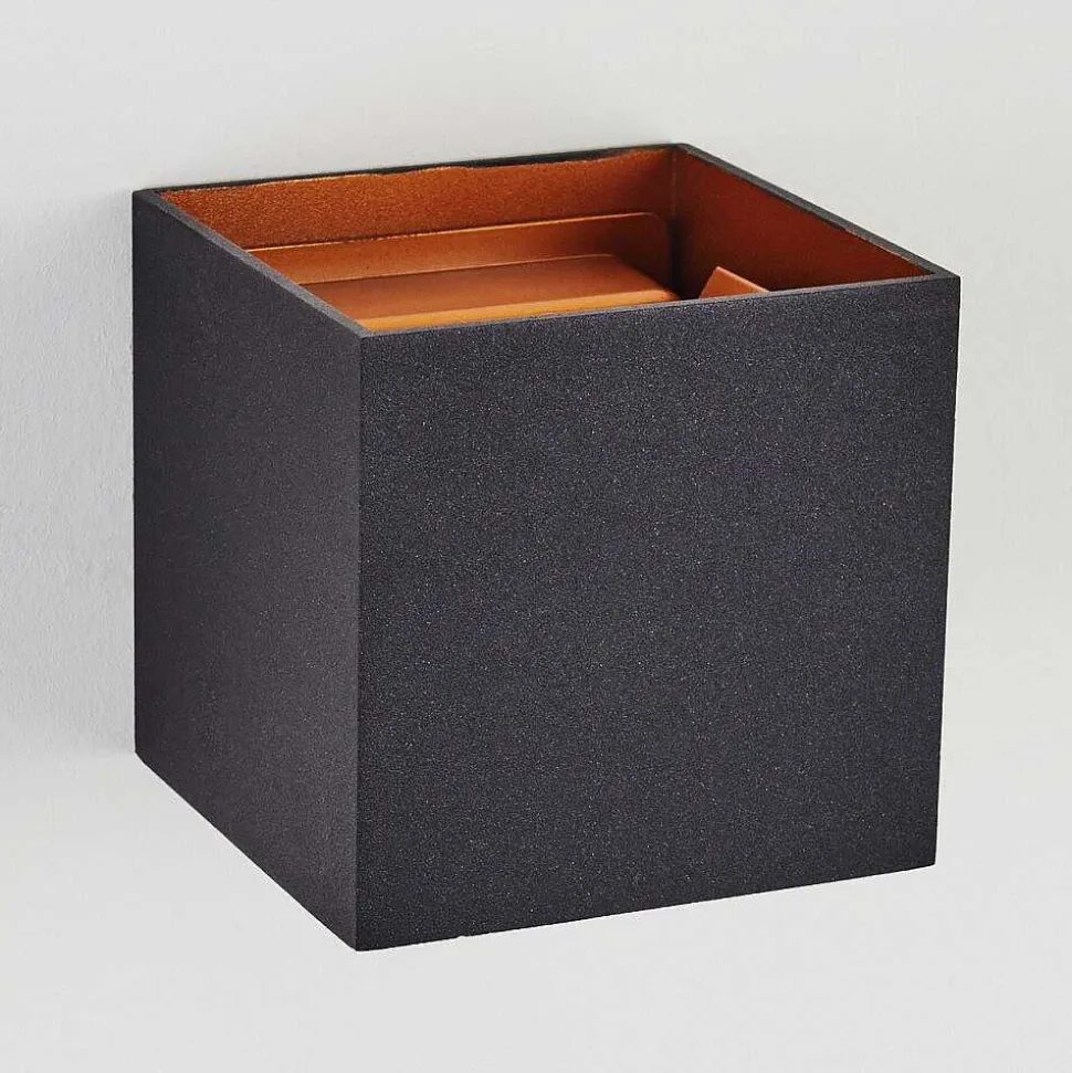 Applique Murale Badajoz Cuivre, Noir, 1 Lumiere