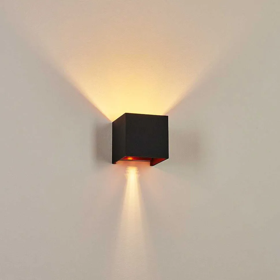 Applique Murale Badajoz Cuivre, Noir, 1 Lumiere