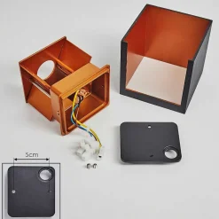 Applique Murale Badajoz Cuivre, Noir, 1 Lumiere