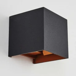 Applique Murale Badajoz Cuivre, Noir, 1 Lumiere