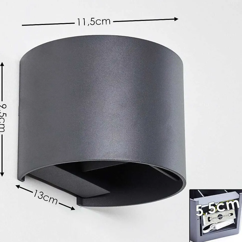 Applique Murale Badajoz Led Anthracite, 1 Lumiere