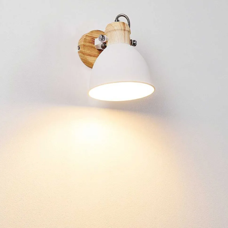 Applique Murale Banjul Bois Clair, Blanc, 1 Lumiere