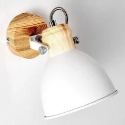 Applique Murale Banjul Bois Clair, Blanc, 1 Lumiere