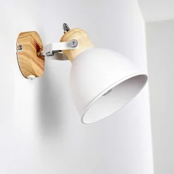 Applique Murale Banjul Bois Clair, Blanc, 1 Lumiere