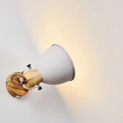 Applique Murale Banjul Bois Clair, Blanc, 1 Lumiere