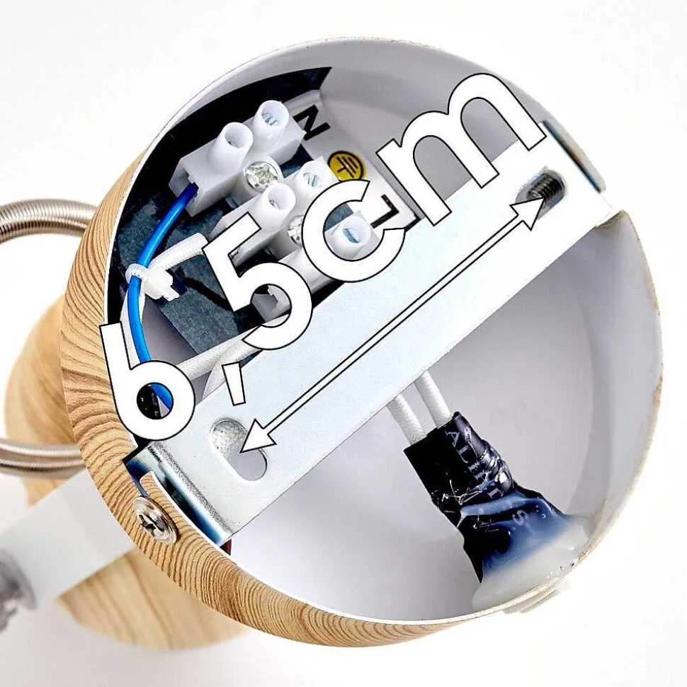 Applique Murale Banjul Bois Clair, Blanc, 1 Lumiere