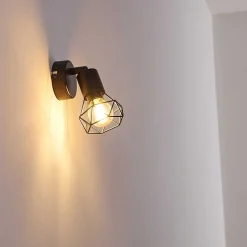 Applique Murale Baripada Noir, 1 Lumiere