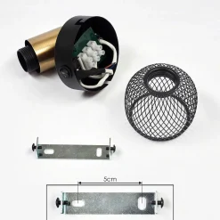 Applique Murale Cairns Vieux Laiton, Noir, 1 Lumiere