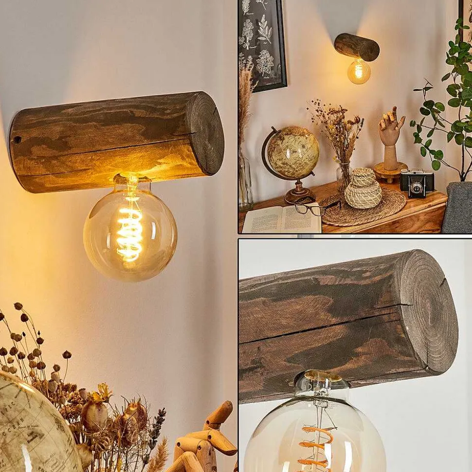 Applique Murale Canedo Bois Fonce, 1 Lumiere