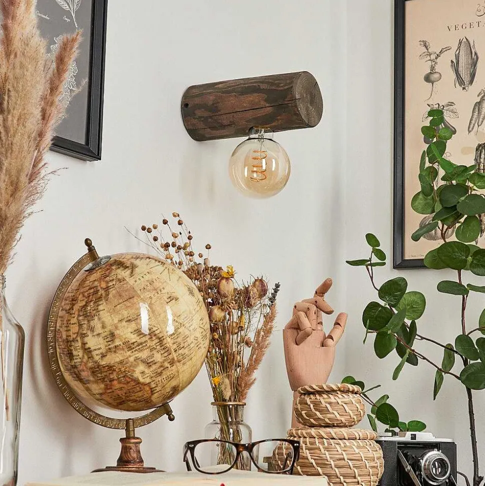 Applique Murale Canedo Bois Fonce, 1 Lumiere