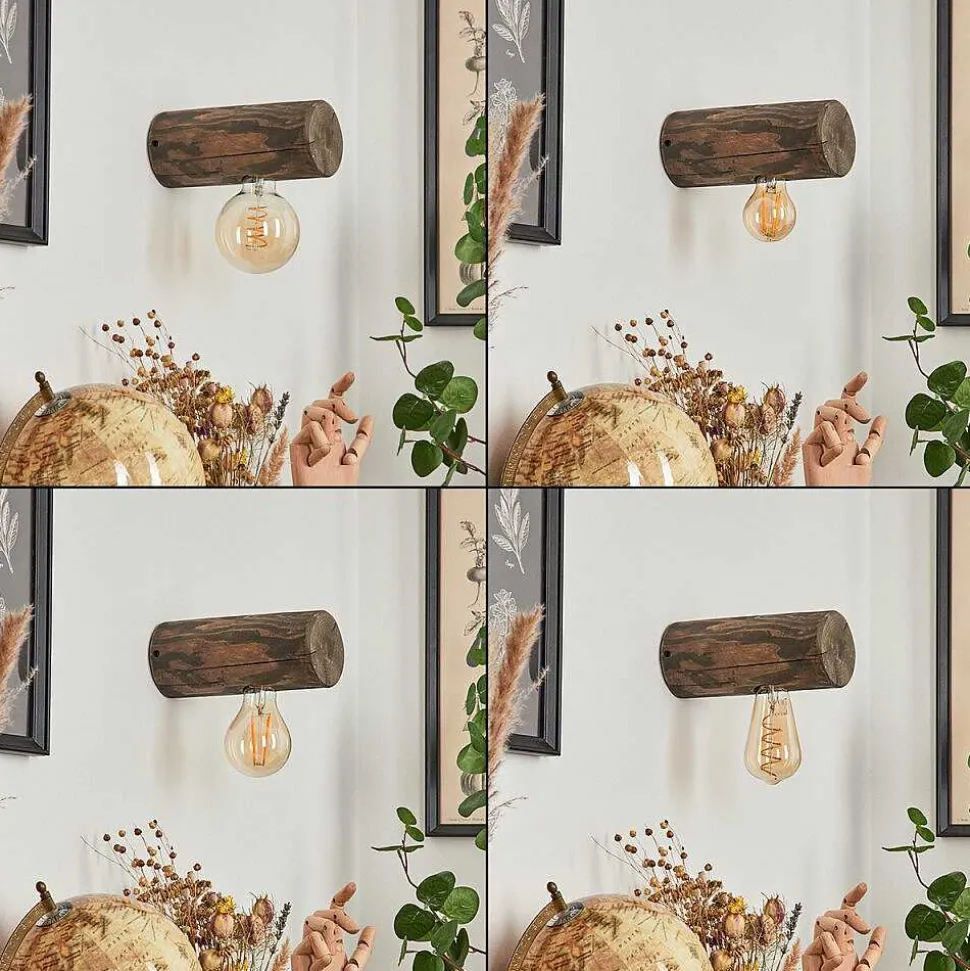 Applique Murale Canedo Bois Fonce, 1 Lumiere