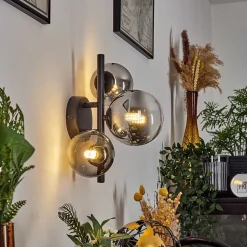 Applique Murale Chehalis Noir, 3 Lumieres