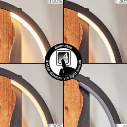 Applique Murale Cornol Led Ecru, Noir, 1 Lumiere