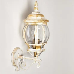 Applique Murale D'Exterieur Lentua Or, Blanc, 1 Lumiere