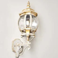 Applique Murale D'Exterieur Lentua Or, Blanc, 1 Lumiere