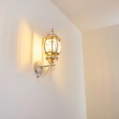 Applique Murale D'Exterieur Lentua Or, Blanc, 1 Lumiere