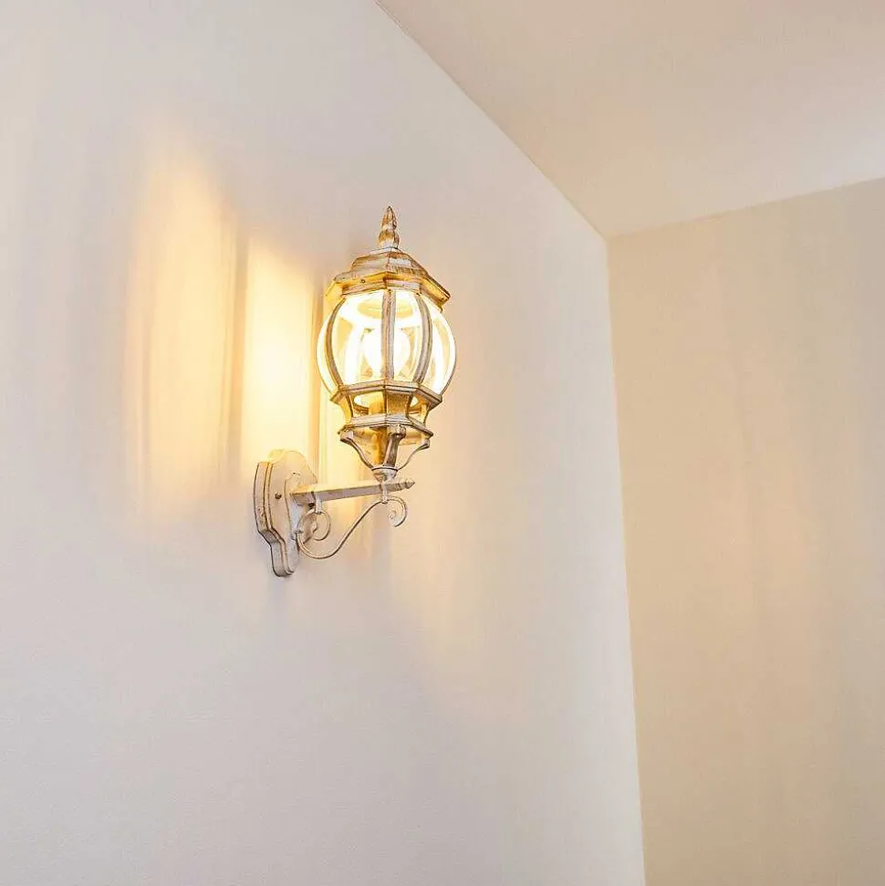 Applique Murale D'Exterieur Lentua Or, Blanc, 1 Lumiere