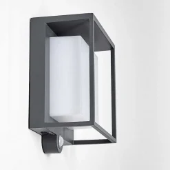 Applique Murale D'Exterieur Lansing Led Anthracite, 1 Lumiere, Detecteur De Mouvement