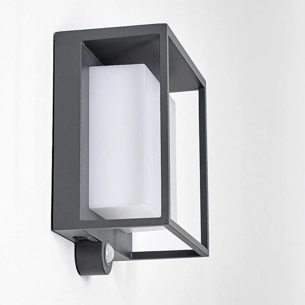 Applique Murale D'Exterieur Lansing Led Anthracite, 1 Lumiere, Detecteur De Mouvement
