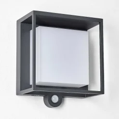 Applique Murale D'Exterieur Lansing Led Anthracite, 1 Lumiere, Detecteur De Mouvement