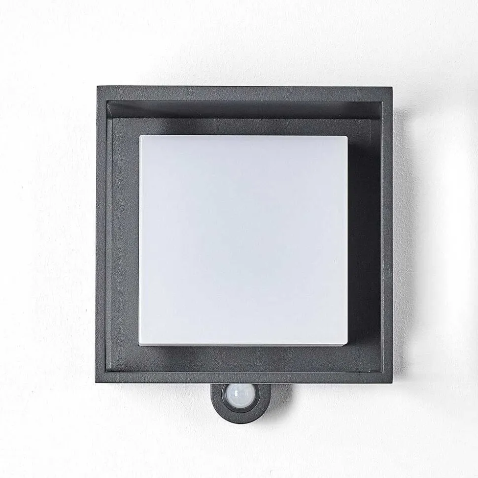 Applique Murale D'Exterieur Lansing Led Anthracite, 1 Lumiere, Detecteur De Mouvement