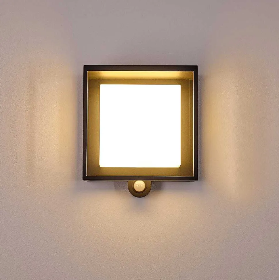 Applique Murale D'Exterieur Lansing Led Anthracite, 1 Lumiere, Detecteur De Mouvement