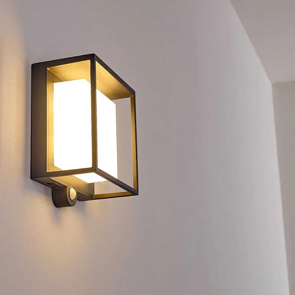 Applique Murale D'Exterieur Lansing Led Anthracite, 1 Lumiere, Detecteur De Mouvement